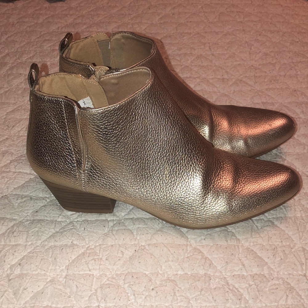 Gold booties